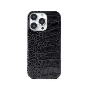 ABBI SIGNATURE iPhone 14 Pro用LIPARI イタリアンレザーバックカバー ブラック ABS24081I14PBK-イメージ1
