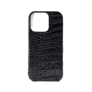 ABBI SIGNATURE iPhone 14 Pro用LIPARI イタリアンレザーバックカバー ブラック ABS24081I14PBK-イメージ2