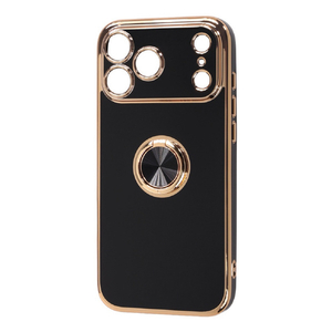 レイ・アウト iPhone 18 Pro Max用 / 17 Pro Max用  / ソフトケース 精密設計 フレームメッキ リング付き / ブラック/ゴールド RT-P59TRE/BG-イメージ1
