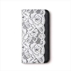 abbi iPhone SE(第3世代)/SE(第2世代)/8/7用ケース Lace Diary ブラック AB19081I9-イメージ1
