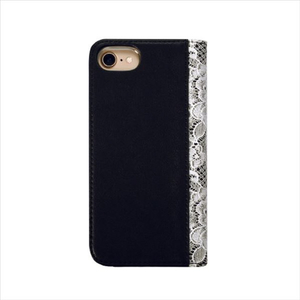 abbi iPhone SE(第3世代)/SE(第2世代)/8/7用ケース Lace Diary ブラック AB19081I9-イメージ2