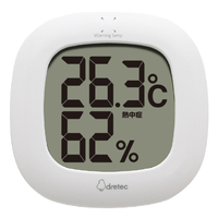 ドリテック デジタル温湿度計「ルミール」 ホワイト O423WT