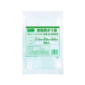 トラスコ中山 業務用ポリ袋0.15×45L 5枚入 FC709GR-4473744-イメージ1