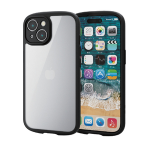 エレコム iPhone 15用TOUGH SLIM LITE フレームカラー 極限 ブラック PM-A23ATSLFCKBK-イメージ2