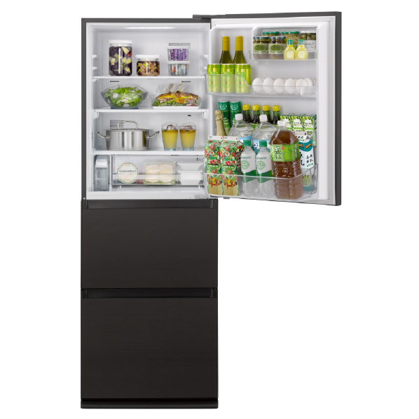パナソニック 【右開き】335L 3ドア冷蔵庫 ダークブラウン NR-C344GC-T 右開き 335L