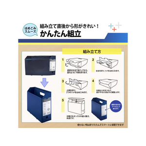 プラス PPボックスファイル+ A4ヨコ ネイビー FL-125BF F042863-76-005-イメージ5