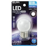 エルパ LED電球 E26口金 全光束60lm(1．4Wミニボールタイプ相当) 昼白色 1個入り elpaball mini LDG1N-G-G250