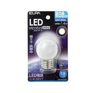 エルパ LED電球 E26口金 全光束60lm(1．4Wミニボールタイプ相当) 昼白色 1個入り elpaball mini LDG1N-G-G250-イメージ1
