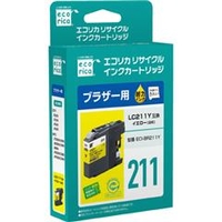 エコリカ LC211Y互換 リサイクルインクカートリッジ イエロー ECI-BR211Y
