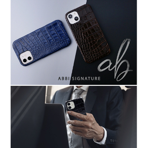 ABBI SIGNATURE iPhone 14 Pro用LIPARI イタリアンレザーバックカバー ダークブラウン ABS24083I14PDB-イメージ15