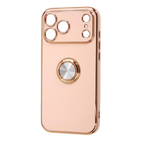 レイ・アウト iPhone 18 Pro Max用 / 17 Pro Max用  / ソフトケース 精密設計 フレームメッキ リング付き / ピンク/ゴールド RT-P59TRE/PG