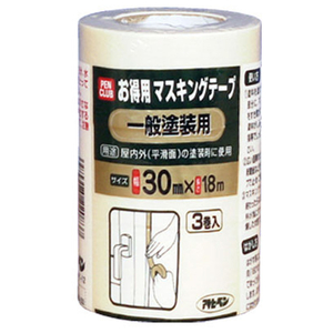 アサヒペン PCお徳用マスキングテープ 30×3巻入り (一般塗装用) AP9016003-イメージ1