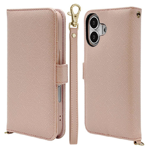 ラスタバナナ iPhone 17用　ハンドストラップ手帳ケース　 ライトピンク 8859IP5ABHSLPK-イメージ1