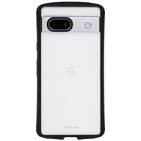 NATURAL design Google Pixel 8a用ワイヤレス充電対応背面型ケース Chrome-CLEAR ブラック GP8A-CHC02