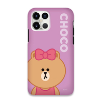 LINE FRIENDS iPhone 12 Pro Max用ケース [公式ライセンス品] DUAL GUARD BASIC CHOCO KCE-CSB086