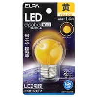 エルパ LED電球 E26口金 (1．4Wミニボールタイプ相当) 1個入り elpaball mini イエロー LDG1Y-G-G253