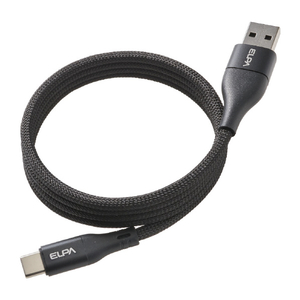 エルパ マグネットUSBケーブル ラウンド形状 60W 1m A&CtoC ブラック MCA-ACC1060(BK)-イメージ1
