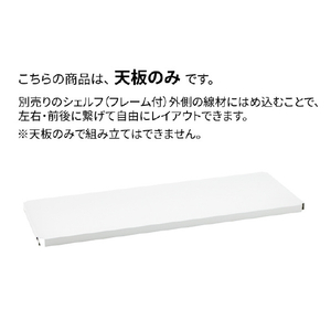 エレクター ベーシックシリーズ Fシュルフ 連結用天板 W900xD350mm ホワイト 1枚 ホワイト ﾚﾝｹﾂﾖｳﾃﾝﾊﾞﾝW90XD35CMﾎﾜｲﾄ-イメージ3