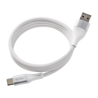 エルパ マグネットUSBケーブル ラウンド形状 60W 1m A&CtoC ホワイト MCA-ACC1060(WH)
