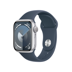 Apple Apple Watch Series 9(GPSモデル)- 41mm シルバーアルミニウムケースとストームブルースポーツバンド - S/M MR903J/A-イメージ1