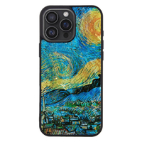 ikins iPhone 16 Pro Max用天然貝ケース ゴッホ 名画シリーズ 星月夜 I27086I16PM