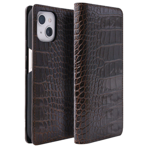 ABBI SIGNATURE iPhone 14 Plus用LIPARI イタリアンレザーダイアリーケース ダークブラウン ABS24086I14MDB-イメージ1