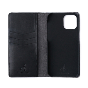 ABBI SIGNATURE iPhone 14 Plus用LIPARI イタリアンレザーダイアリーケース ダークブラウン ABS24086I14MDB-イメージ2