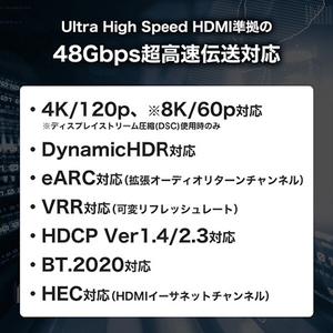 ホーリック 光ファイバー ウルトラハイスピードHDMIケーブル 30m メッシュタイプ ブラック HH300-086BB-イメージ3