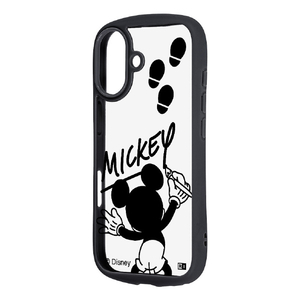 レイ・アウト iPhone 17用ディズニー / Puffull 衝撃吸収 バンパー ハイブリッドケース / ミッキーマウスサイン RC-DP52CMD2B/MK13-イメージ1