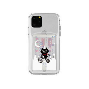 abbi FRIENDS iPhone 11 Pro用ケース ネコマンジュウカードクリアケース 夜サイクリング ABF17086I58R-イメージ1