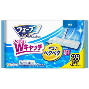 ユニ・チャーム ウェーブ 超保水 フロア用ウェットシート 無香 大容量 28枚 FC988PZ-イメージ1