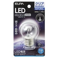 エルパ LED電球 E26口金 全光束60lm(1．4Wミニボールタイプ相当) クリア昼白色 1個入り elpaball mini LDG1CN-G-G255