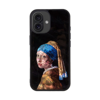 ikins iPhone 16用MagSafe対応天然貝ケース 真珠の耳飾りの少女 I27087I16