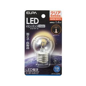 エルパ LED電球 E26口金 全光束55lm(1．4Wミニボールタイプ相当) クリア電球色 1個入り elpaball mini LDG1CL-G-G256-イメージ1