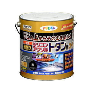 アサヒペン 油性超耐久シリコンアクリルトタン 3kg 黒 FC674NV-イメージ1