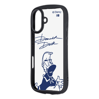レイ・アウト iPhone 17用ディズニー / Puffull 衝撃吸収 バンパー ハイブリッドケース / ドナルドダックサイン RC-DP52CMD2B/DD7