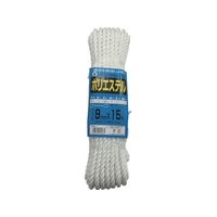ユタカメイク ロープ ポリエステルトラックロープ 9mm×15m 白915バンド掛巻 FC703GK-3420876
