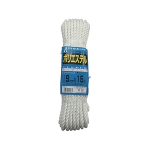 ユタカメイク ロープ ポリエステルトラックロープ 9mm×15m 白915バンド掛巻 FC703GK-3420876-イメージ1