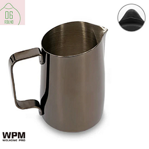 WPM ミルクピッチャー(450ml) ラウンドスパウト チタンブラック HC7106TBK-イメージ1