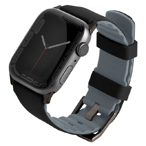 UNIQ APPLE WATCH 42/44/45用LINUS AIROSOFT SILICONE STRAP UNIQ MIDNIGHT BLACK UNIQ-45MM-LINUSBLK-イメージ1
