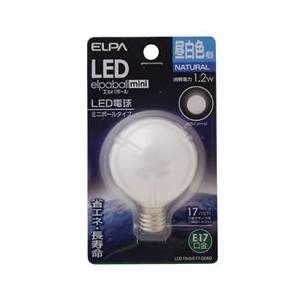 エルパ LED電球 E17口金 全光束55lm(1．2Wミニボールタイプ相当) 昼白色 1個入り elpaball mini LDG1N-G-E17-G260-イメージ1