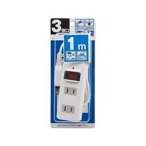ヤザワ ノイズフィルター集中スイッチ付タップ(3個口・1m) ホワイト Y02BKNS311WH-イメージ2