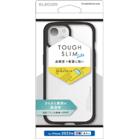 エレコム iPhone 15用TOUGH SLIM LITE フレームカラー シルキークリア ブラック PM-A23ATSLFCSBK