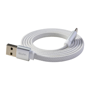 エルパ マグネットUSBケーブル フラット形状 27W 1m AtoC ホワイト MCA-FAC1027(WH)-イメージ1