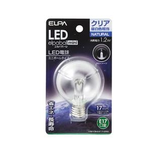 エルパ LED電球 E17口金 全光束55lm(1．2Wミニボールタイプ相当) クリア昼白色 1個入り elpaball mini LDG1CN-G-E17-G265-イメージ1
