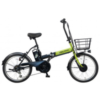 PELTECH 20型電動アシスト自転車外装6段 ライムグリーン×ブラック TDN-208L-LG-12AH
