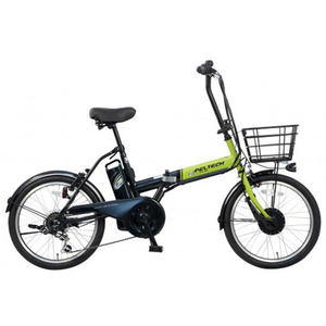 PELTECH 20型電動アシスト自転車外装6段 ライムグリーン×ブラック TDN-208L-LG-12AH-イメージ1