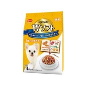 日本ペットフード ビタワン君のWソフト　成犬用　お肉を味わうビーフ味粒・やわらかささみ入り　200g VWｾｲｹﾝﾋﾞ-ﾌｻｻﾐ200G-イメージ1