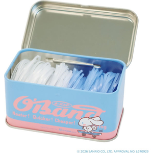 共和 サンリオ SANRIO 輪ゴム オーバンド×シナモロール缶 30g入り クリア・ライトブルー FCJ385L-GGS-040-CN-イメージ3