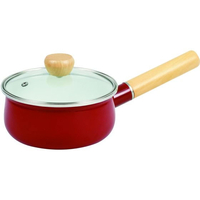 パール金属 ジャストサイズ ホーローガラス蓋片手鍋 15cm レッド FC751NM-HB-4893